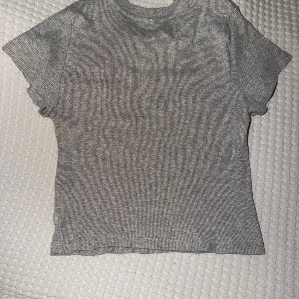 TNA Heather Gray Ribbed Tee - Picture 3 of 4